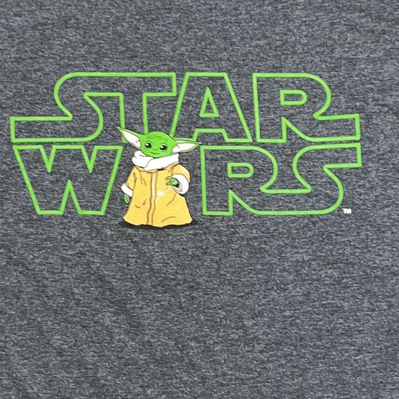 Star Wars Logo Child from The Mandalorian Short Sleeve Blended T-Shirt Size XS - Picture 2 of 5
